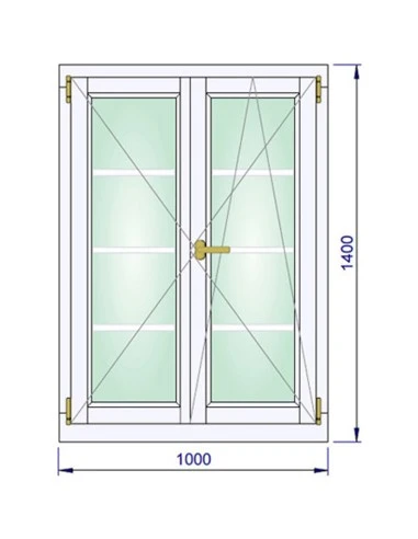 Holzfenster 1000 x 1400 mm Kiefer keilgezinkt Dreh | Dreh-Kipp