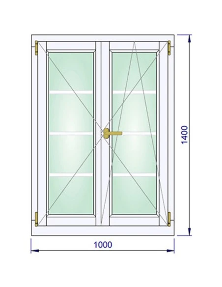 Holzfenster 1000 x 1400 mm Kiefer keilgezinkt Dreh | Dreh-Kipp
