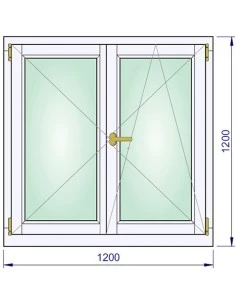 Holzfenster 1200 x 1200 mm Kiefer keilgezinkt Dreh | Dreh-Kipp