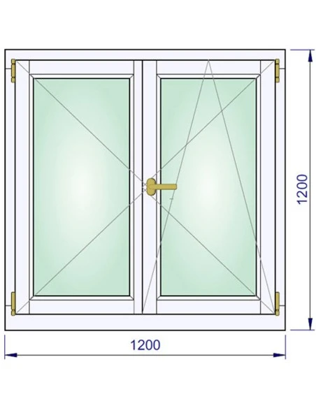Holzfenster 1200 x 1200 mm Kiefer keilgezinkt Dreh | Dreh-Kipp