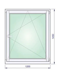 Holzfenster 1200 x 1450 mm Kiefer kantelholz Dreh-Kipp