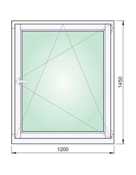 Holzfenster 1200 x 1450 mm Kiefer kantelholz Dreh-Kipp