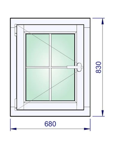 Holzfenster 680 x 830 mm Kiefer keilgezinkt Dreh