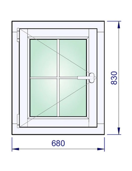 Holzfenster 680 x 830 mm Kiefer keilgezinkt Dreh
