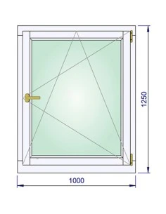 Holzfenster 1000 x 1250 mm Kiefer kantelholz Dreh-Kipp