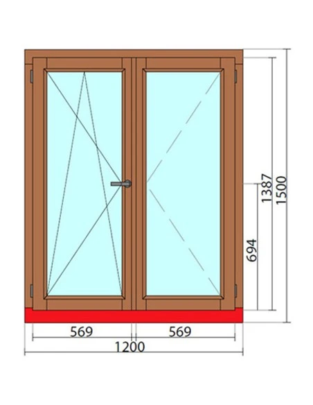 Holzfenster 1200 x 1500 mm Kiefer keilgezinkt Dreh-Kipp | Dreh
