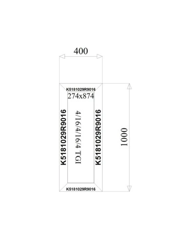 Aluminium Fenster Festverglasung 400 x 1000 mm MB-79N
