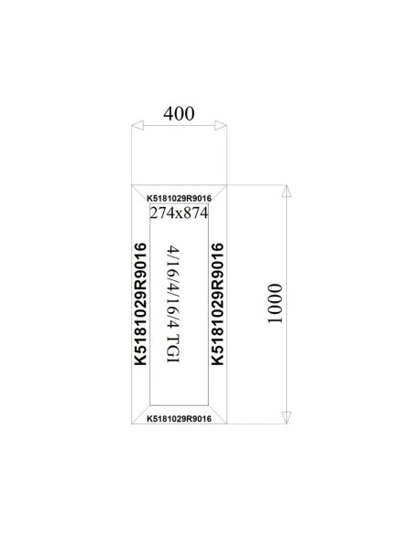 Aluminium Fenster Festverglasung 400 x 1000 mm MB-79N