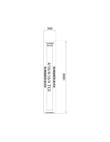 Aluminium Fenster Festverglasung 300 x 1800 mm MB-79N