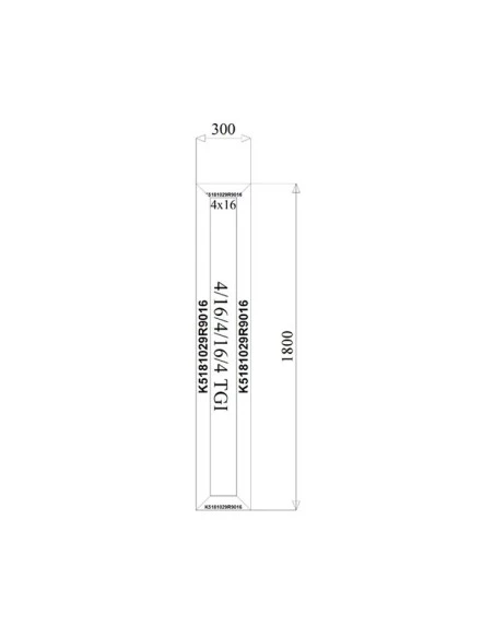 Aluminium Fenster Festverglasung 300 x 1800 mm MB-79N