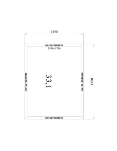 Aluminium Fenster Festverglasung 1450 x 1850 mm MB-45 2