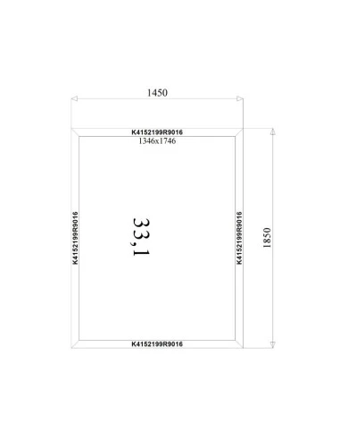 Aluminium Fenster Festverglasung 1450 x 1850 mm MB-45