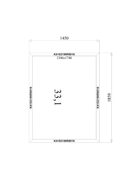 Aluminium Fenster Festverglasung 1450 x 1850 mm MB-45