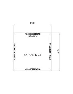 Aluminium Fenster Festverglasung 1200 x 1200 mm MB-79N 2