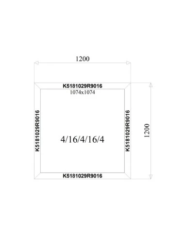 Aluminium Fenster Festverglasung 1200 x 1200 mm MB-79N