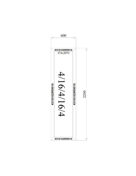 Aluminium Fenster Festverglasung 600 x 2000 mm MB-79N