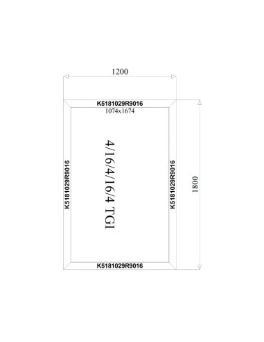 Aluminium Fenster Festverglasung 1200 x 1800 mm MB-79N