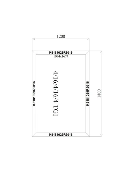 Aluminium Fenster Festverglasung 1200 x 1800 mm MB-79N