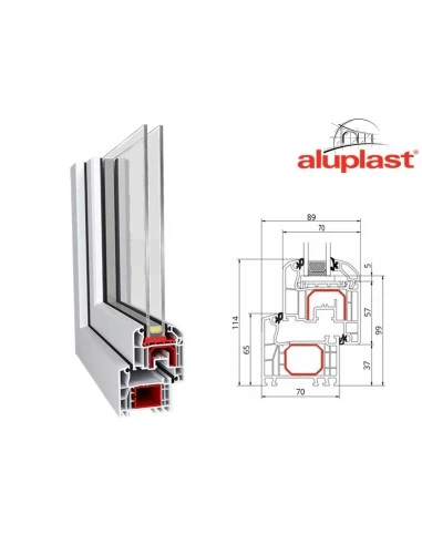 Kunststoff Balkontür Balkontüren PVC 1400 x 2250 mm Dreh | Dreh-Kipp | Bodentiefe Fenster