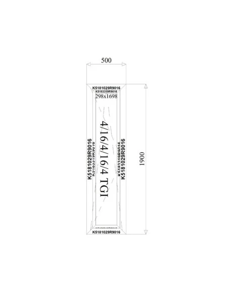 Aluminium Fenster 500 x 1900 mm MB-79N Dreh-Kipp