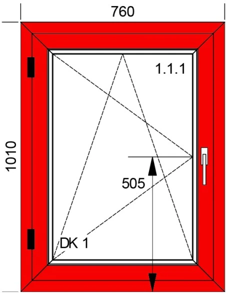 Kunststoff-Alu Fenster 760 x 1010 mm Dreh-Kipp