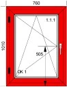 Kunststoff-Alu Fenster 760 x 1010 mm Dreh-Kipp