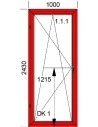 Kunststoff-Alu Fenster 1000 x 2430mm Dreh-Kipp
