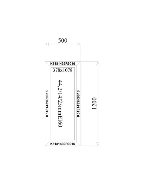 Aluminium Fenster Brandschutzfenster F60 500 x 1200 mm MB-78EI