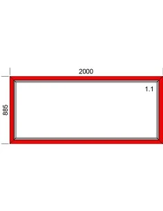 Kunststoff-Alu Fenster 2000 x 885 mm Festverglasung