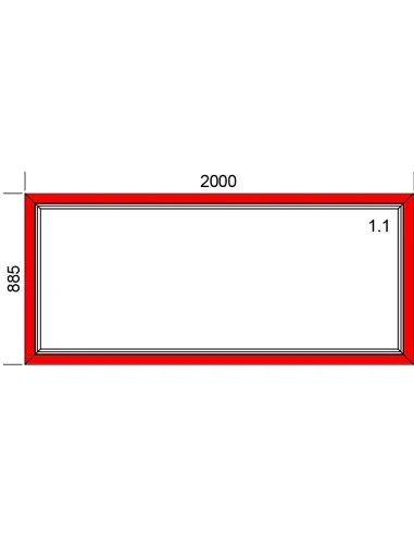Kunststoff-Alu Fenster 2000 x 885 mm Festverglasung