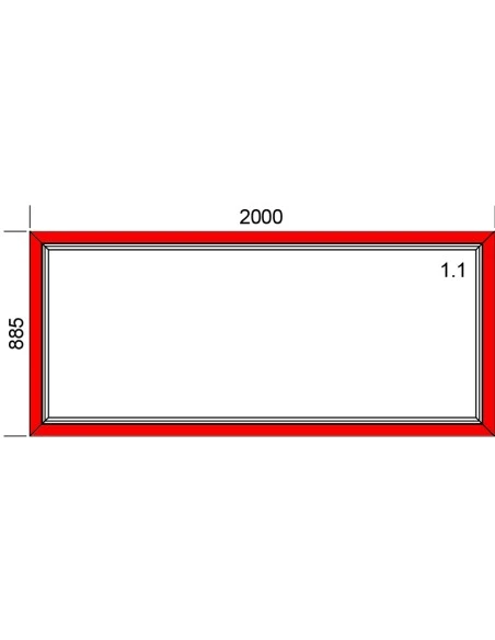 Kunststoff-Alu Fenster 2000 x 885 mm Festverglasung