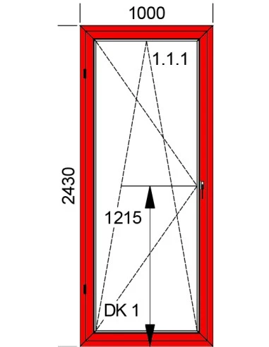 Kunststoff-Alu Fenster 1000 x 2430 mm Dreh-Kipp
