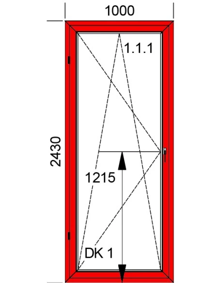 Kunststoff-Alu Fenster 1000 x 2430 mm Dreh-Kipp