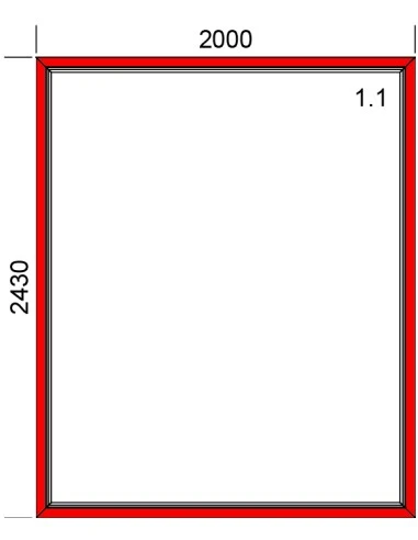 Kunststoff-Alu Fenster 2000 x 2430 mm Festverglasung