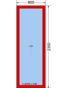 Kunststoff-Alu Fenster 800 x 2350 mm Festverglasung