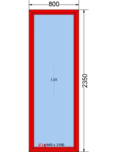 Kunststoff-Alu Fenster 800 x 2350 mm Festverglasung