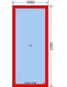 Kunststoff-Alu Fenster 1000 x 2350 mm Festverglasung