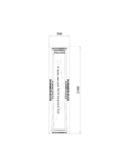Aluminium Fenster 500 x 2100 mm MB-79N Dreh-Kipp