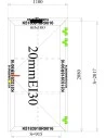 Aluminium Tür Brandschutztür 1100 x 2080 mm MB-60E EI T30