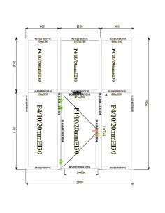 Aluminium Tür Brandschutztür Schaufenster 2920 x 3550 mm MB-60E EI T30