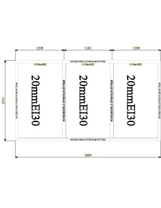 Aluminium Brandschutzfenster 3600 x 2000 mm MB-60E EI F30 Festverglasung