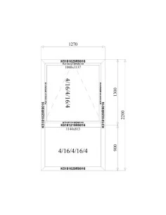 Aluminium Fenster 1270 x 2200 mm MB-79N Kipp | Festverglasung 2
