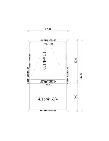 Aluminium Fenster 1270 x 2200 mm MB-79N Kipp | Festverglasung