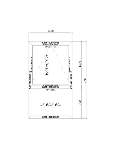 Aluminium Fenster 1270 x 2200 mm MB-79N Kipp | Festverglasung