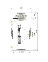 Aluminium Tür Brandschutztür 1320 x 2440 mm MB-60E EI T30