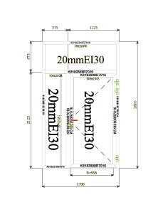 Aluminium Tür Brandschutztür Schaufenster 1700 x 2800 mm MB-60E EI T30