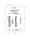 Aluminium Tür Brandschutztür Schaufenster 1700 x 2800 mm MB-60E EI T30