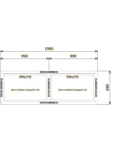 Aluminium Brandschutzfenster 1980 x 680 mm MB-78EI F30 Festverglasung