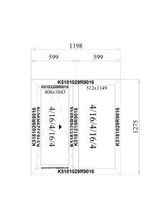 Aluminium Schiebefenster 1198 x 1275 mm MB-77HS 2