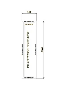 Aluminium Brandschutzfenster 504 x 2000 mm MB-78EI F30 Festverglasung